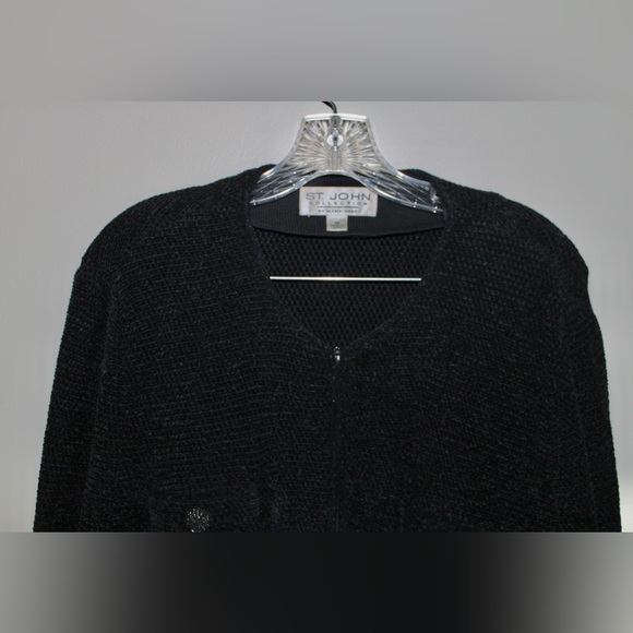 ST. JOHN Collection Black Zippered Cardigan - Picture 3 of 5